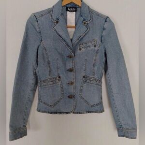 Dolce & Gabbana D&G Light Blue Denim Jean Jacket size Small